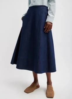 Sale Tibi Summer Denim Circle Skirt Indigo
