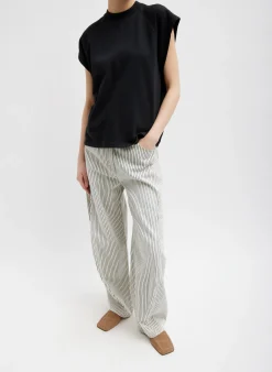 Clearance Tibi Summer Sweatshirting Sleeveless Easy Top Black