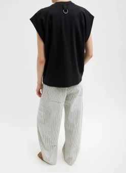 Clearance Tibi Summer Sweatshirting Sleeveless Easy Top Black
