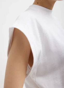 Sale Tibi Summer Sweatshirting Sleeveless Easy Top White