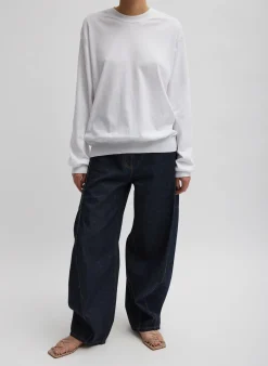 Tibi Super Fine Gauge Perfect Men's Pullover White