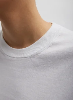 Clearance Tibi Super Fine Gauge Perfect Short Sleeve Men's Pullover White