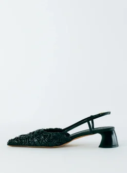 Tibi Textured Victor Slingback Black