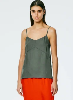 New Tibi The Slip Cami Grey Pine