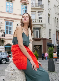 New Tibi The Slip Cami Grey Pine