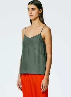 New Tibi The Slip Cami Grey Pine
