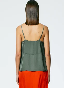 New Tibi The Slip Cami Grey Pine