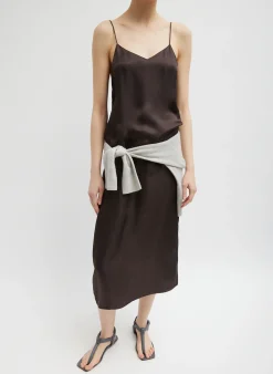 Hot Tibi The Slip Dress Brown