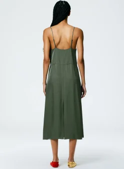 Discount Tibi The Slip Dress Grey Pine