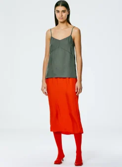 Online Tibi The Slip Skirt Red
