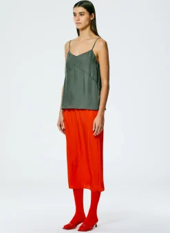 Online Tibi The Slip Skirt Red
