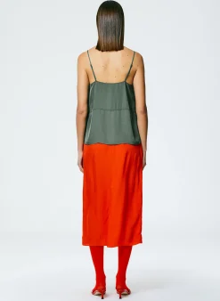 Online Tibi The Slip Skirt Red