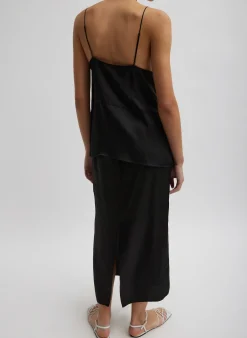 New Tibi The Slip Skirt Black