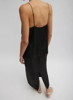 New Tibi The Slip Skirt Black