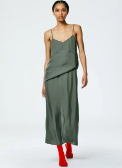 Tibi The Slip Skirt Grey Pine