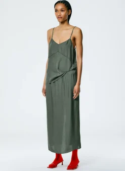 Tibi The Slip Skirt Grey Pine