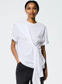 Sale Tibi Tie T-Shirt White