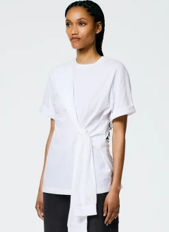 Sale Tibi Tie T-Shirt White