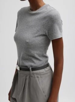 Clearance Tibi Tobian Webbing Belt Grey