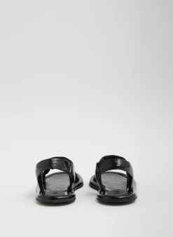 New Tibi Tom Naplack Sandal Black