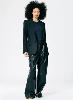 Hot Tibi Tropical Wool Cutout Sleeve Marlon Blazer Black