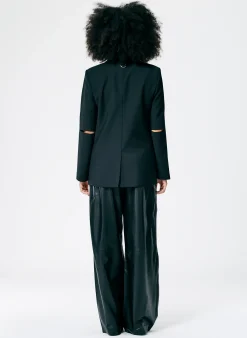 Hot Tibi Tropical Wool Cutout Sleeve Marlon Blazer Black