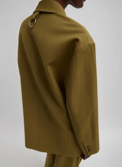 Hot Tibi Tropical Wool Liam Blazer Dark Hazel