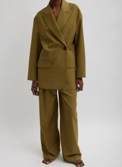 Hot Tibi Tropical Wool Liam Blazer Dark Hazel