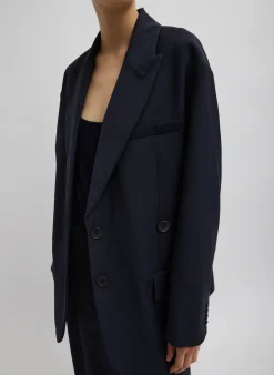 Hot Tibi Tropical Wool Liam Blazer Navy