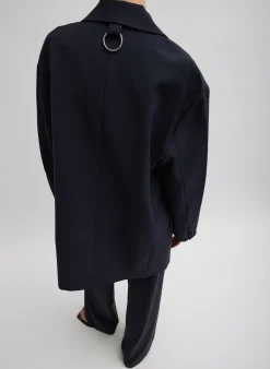 Hot Tibi Tropical Wool Liam Blazer Navy
