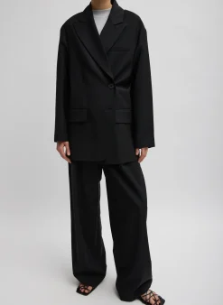 Outlet Tibi Tropical Wool Liam Blazer Black