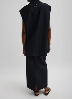 Sale Tibi Tropical Wool Liam Vest Navy