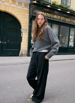 Hot Tibi Tropical Wool Marit Pull On Pant Black