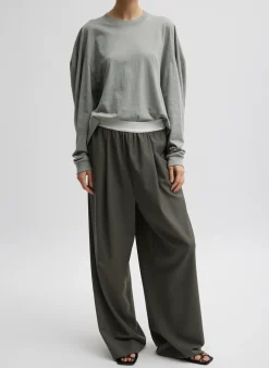 Best Tibi Tropical Wool Marit Pull On Pant Dark Stone