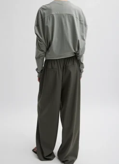 Best Tibi Tropical Wool Marit Pull On Pant Dark Stone