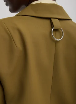 New Tibi Tropical Wool Max Blazer Dark Hazel