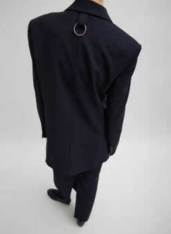 Hot Tibi Tropical Wool Max Blazer Navy