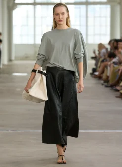 New Tibi T-Shirt Circular Top Pumice Grey
