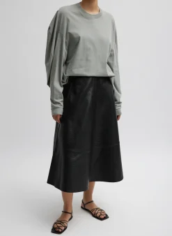 New Tibi T-Shirt Circular Top Pumice Grey