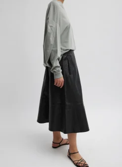 New Tibi T-Shirt Circular Top Pumice Grey