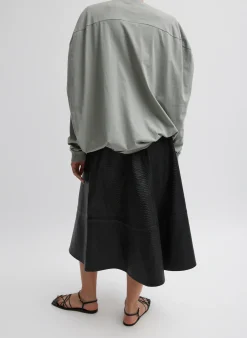 New Tibi T-Shirt Circular Top Pumice Grey