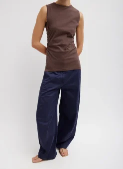 Sale Tibi T-Shirting Shirred Crewneck Top Cacao
