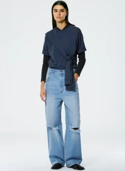 Tibi Vintage Wash Denim Ryder Jean Vintage Blue