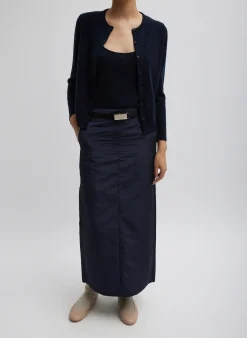 Tibi Washable Cashmere Shrunken Cardigan Navy