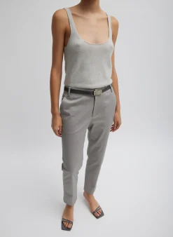Hot Tibi Washable Cashmere Tank Sweater Light Heather Grey