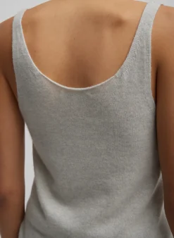 Hot Tibi Washable Cashmere Tank Sweater Light Heather Grey
